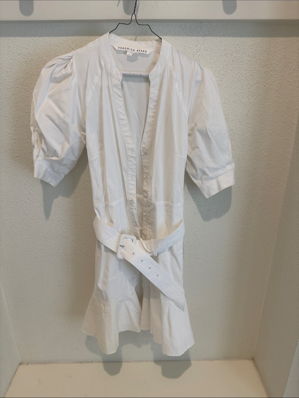 Veronica Beard Girls' White Belted Shirt Dress